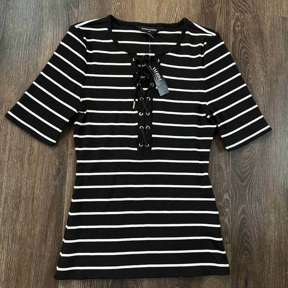 WHBMFORME Lace Up Top